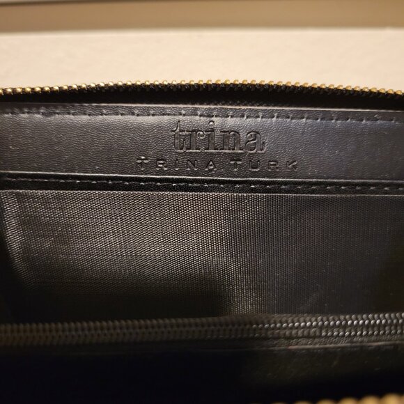 NWT Trina Turk 3/4 Flap Envelope Clutch w/ inside zipper- Black - Picture 8 of 9